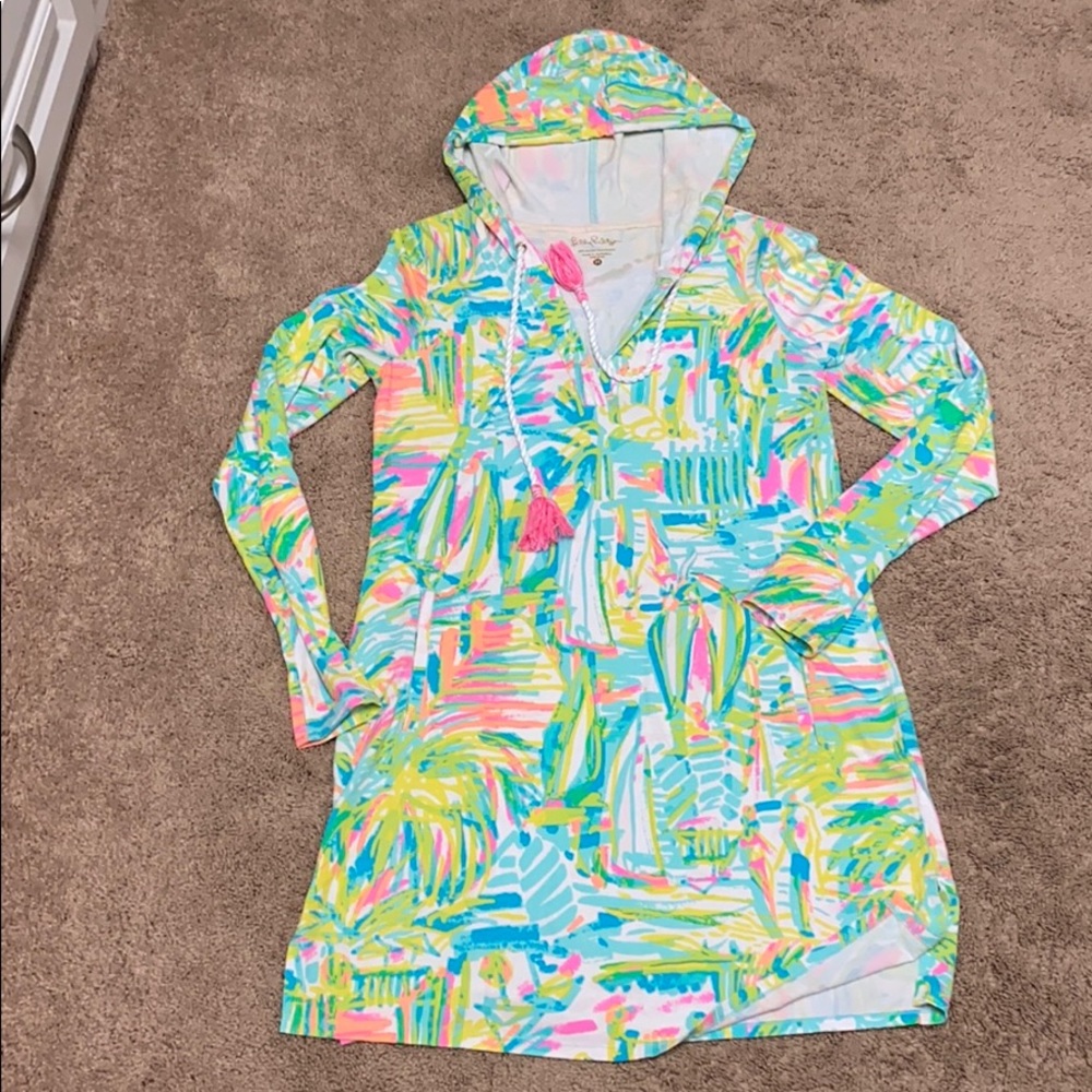 Lilly Pulitzer hooded terry sweatshirt dress